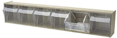 Quantum Storage - 23-5/8" Wide x 4-1/2" High x 3-5/8" Deep, Small Parts Tip Out Stacking Bin Organizer - Polystyrene Frame, 6 Compartments, 3-1/2" Wide x 3-3/4" High x 2-5/8" Deep Bin - Industrial Tool & Supply