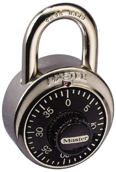 Master Lock - 1-7/8" Body Width, 3/4" Shackle Clearance, Steel Combination Lock - 9/32" Shackle Diam, 13/16" Shackle Width - Industrial Tool & Supply