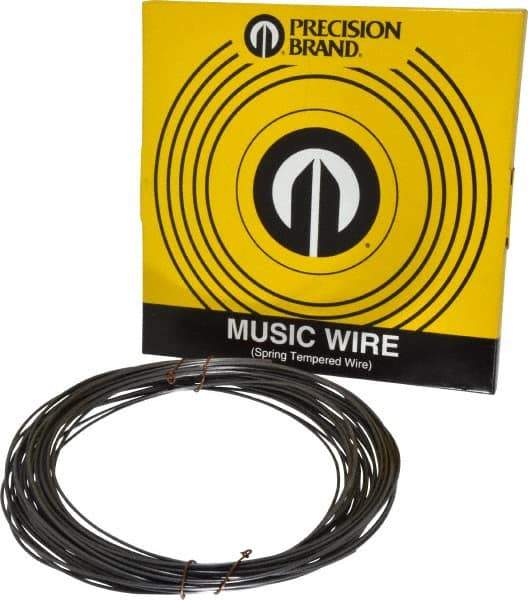 Value Collection - 30 Gage, 0.08 Inch Diameter x 59 Ft. Long, High Carbon Steel, Tempered Music Wire Coil - ASTM A228, 1 Lb. Shipping Weight - Industrial Tool & Supply