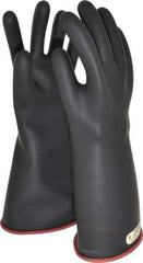 Salisbury by Honeywell - Class 1, Size L (9), 14" Long, Rubber Lineman's Glove - 7,500 AC Max Use Voltage, 10,000 AC Test Voltage, Black/Red, ASTM D120, IEC EN60903 - Industrial Tool & Supply