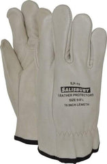 Salisbury by Honeywell - Size L (9), 10" Long, Cowhide Leather Protector - Not for Electrical Protection (ASTM F696-02), Wear Over Rubber Insulating Gloves, ASTM F496 - Industrial Tool & Supply