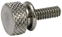 Electro Hardware - #4-40 Knurled Shoulder Grade 303 Stainless Steel Thumb Screw - 5/8" OAL, 3/8" Head Diam x 3/16" Head Height, Uncoated - Industrial Tool & Supply