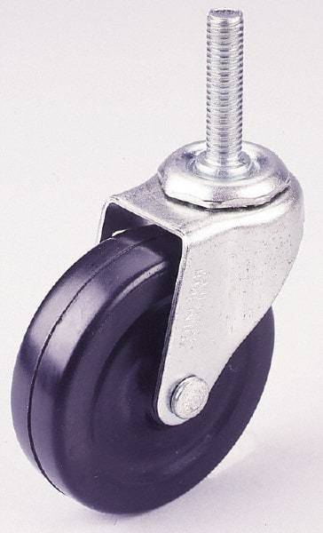 Albion - 5" Diam x 1-1/4" Wide x 6-15/32" OAH Stem Mount Swivel Caster - TPR, 225 Lb Capacity, Ball Bearing, 1/2-13 x 1-1/2" Threaded Stem - Industrial Tool & Supply