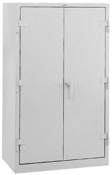 Durham - 3 Shelf Locking Storage Cabinet - Steel, 36" Wide x 24" Deep x 60" High, Gray - Industrial Tool & Supply