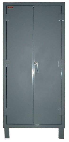 Lyon - 4 Shelf Locking Storage Cabinet - Steel, 36" Wide x 24" Deep x 82" High, Gray - Industrial Tool & Supply