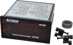 Extech - Accurate up to 0.05%, 0.1 and 0.1 (5 to 1,000) and 1 (1,000 to 9,999) and 10 (10,000 to 99,990) RPM Resolution, Noncontact Tachometer - 4.8819 Inch Long x 2 Inch Wide x 1.2992 Inch Meter Thick, 5 to 99,990 RPM Measurement - Industrial Tool & Supply
