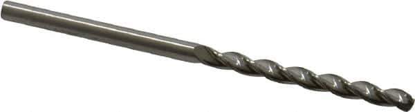M.A. Ford - #41 150° Solid Carbide Jobber Drill - Bright Finish, Right Hand Cut, Parabolic Flute, Straight Shank, 2" OAL, Standard Point - Industrial Tool & Supply