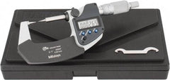 Mitutoyo - 1 Inch, 32mm Throat Depth, Ratchet Stop, Electronic Point Micrometer - Accurate Up to 0.0001 Inch, 0.3937 Inch Point Length, 15° Point Angle, 18mm Head Diameter - Industrial Tool & Supply