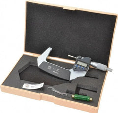 Mitutoyo - 2 to 76.2mm Measurement, Spherical Face Micrometer - Accuracy Up to 0.0001 Inch, Data Output, 0.0001 Inch Resolution, Electronic Operation, Ratchet Stop Thimble, IP65 Water Resistance Rating, SR44 Battery - Industrial Tool & Supply