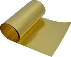 Made in USA - 100 Inch Long x 6 Inch Wide x 0.0015 Inch Thick, Roll Shim Stock - Brass - Industrial Tool & Supply