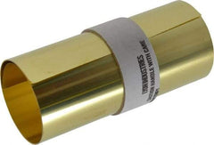 Made in USA - 100 Inch Long x 6 Inch Wide x 0.002 Inch Thick, Roll Shim Stock - Brass - Industrial Tool & Supply