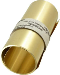 Made in USA - 100 Inch Long x 6 Inch Wide x 0.008 Inch Thick, Roll Shim Stock - Brass - Industrial Tool & Supply