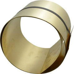 Made in USA - 100 Inch Long x 6 Inch Wide x 0.015 Inch Thick, Roll Shim Stock - Brass - Industrial Tool & Supply