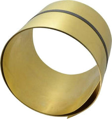 Made in USA - 100 Inch Long x 6 Inch Wide x 0.02 Inch Thick, Roll Shim Stock - Brass - Industrial Tool & Supply