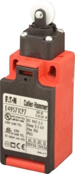 Eaton Cutler-Hammer - SPDT, NC/NO, 500 Volt, Screw Terminal, Roller Plunger Actuator, General Purpose Limit Switch - 4, 13, 4X, 6P NEMA Rating, IP65 IPR Rating, Screw Mount - Industrial Tool & Supply