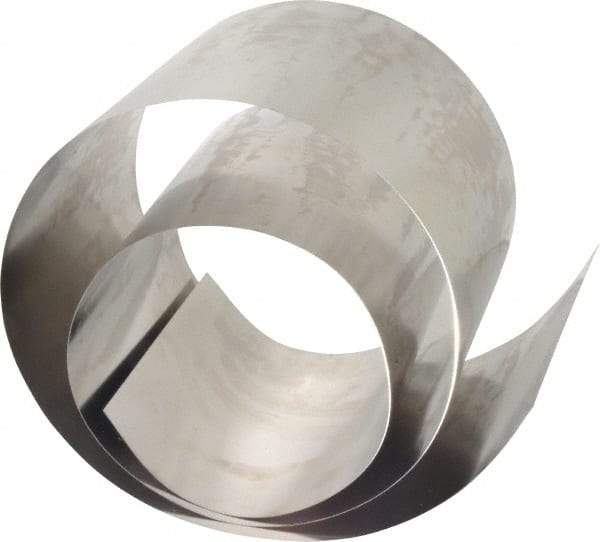 Made in USA - 50 Inch Long x 6 Inch Wide x 0.01 Inch Thick, Roll Shim Stock - Stainless Steel - Industrial Tool & Supply