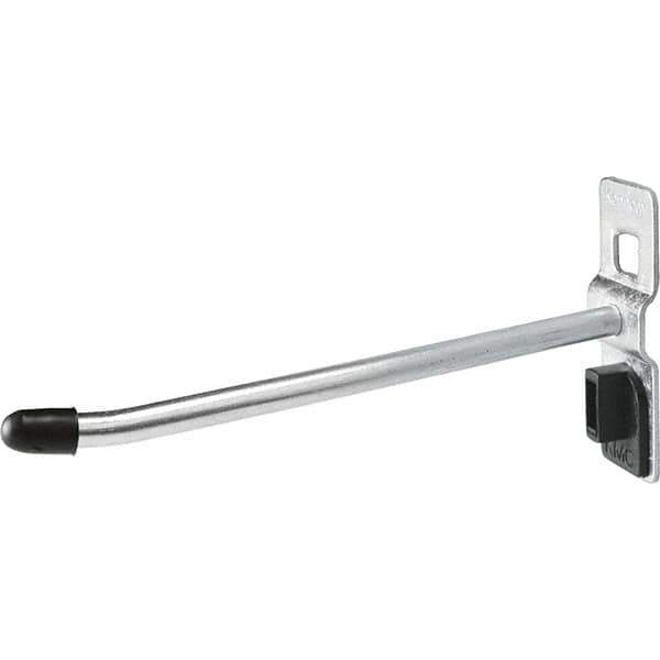 Kennedy - 1/4" Diam, 3-15/16" Long Single Angled End Pegboard Hook - Steel - Industrial Tool & Supply