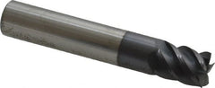 Accupro - 7/16" Diam, 9/16" Length of Cut, 7/16" Shank Diam, 2-1/2" OAL, 5 Flute Solid Carbide Square End Mill - Industrial Tool & Supply