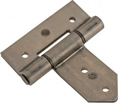 Made in USA - 3-3/4" Long x 2" Wide, Hinge - Aluminum, Brushed Finish - Industrial Tool & Supply