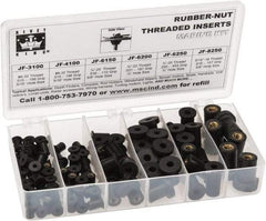 RivetKing 115 Piece #8-32 to 1/4-20 Thread Neoprene Well Nut Assortment 5/16 to 1/2" Body Diam, Includes #10-32 x 3/8, #8-32 x 5/16 & 1/4-20 x 1/2 - Industrial Tool & Supply