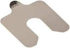 Made in USA - 20 Piece, 2 Inch Long x 2 Inch Wide x 0.002 Inch Thick, Slotted Shim Stock - Stainless Steel, 5/8 Inch Wide Slot - Industrial Tool & Supply