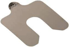Made in USA - 20 Piece, 2 Inch Long x 2 Inch Wide x 0.003 Inch Thick, Slotted Shim Stock - Stainless Steel, 5/8 Inch Wide Slot - Industrial Tool & Supply