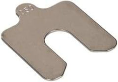 Made in USA - 5 Piece, 2 Inch Long x 2 Inch Wide x 0.05 Inch Thick, Slotted Shim Stock - Stainless Steel, 5/8 Inch Wide Slot - Industrial Tool & Supply