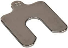 Made in USA - 5 Piece, 2 Inch Long x 2 Inch Wide x 0.1 Inch Thick, Slotted Shim Stock - Stainless Steel, 5/8 Inch Wide Slot - Industrial Tool & Supply