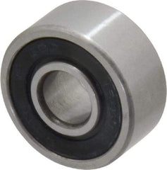 Value Collection - 1/4" Bore Diam, 11/16" OD, Double Seal Semi Ground Extra Light Radial Ball Bearing - 5/16" Wide, 1 Row, Round Bore, 201 Lb Static Capacity, 500 Lb Dynamic Capacity - Industrial Tool & Supply