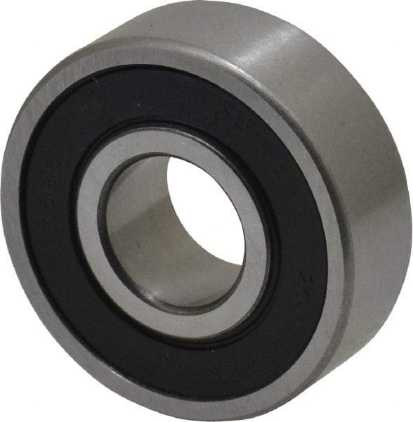 Value Collection - 7/16" Bore Diam, 1-1/8" OD, Double Seal Semi Ground Extra Light Radial Ball Bearing - 3/8" Wide, 1 Row, Round Bore, 538 Lb Static Capacity, 1,151 Lb Dynamic Capacity - Industrial Tool & Supply