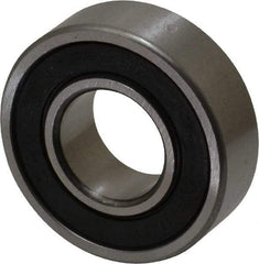 Value Collection - 5/8" Bore Diam, 1-3/8" OD, Double Seal Semi Ground Extra Light Radial Ball Bearing - 7/16" Wide, 1 Row, Round Bore, 746 Lb Static Capacity, 1,526 Lb Dynamic Capacity - Industrial Tool & Supply