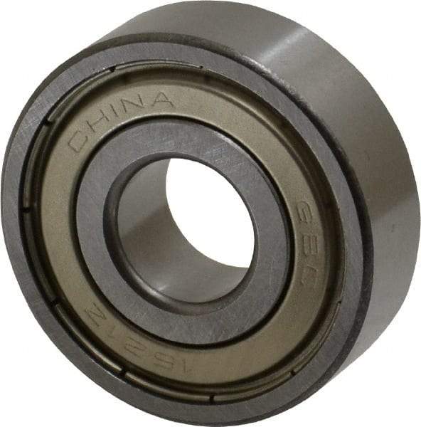 Value Collection - 1/2" Bore Diam, 1-3/8" OD, Double Shield Semi Ground Extra Light Radial Ball Bearing - 7/16" Wide, 1 Row, Round Bore, 746 Lb Static Capacity, 1,526 Lb Dynamic Capacity - Industrial Tool & Supply