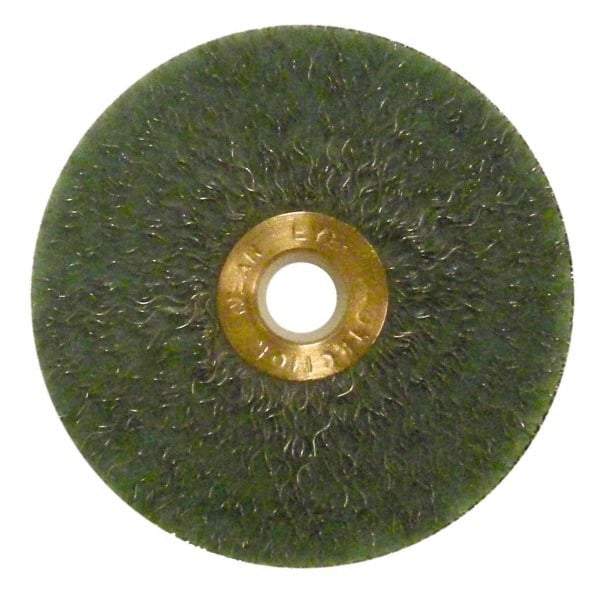 Anderson - 3" OD, 1/2" Arbor Hole, Crimped Steel Wheel Brush - 1/4" Face Width, 1" Trim Length, 0.014" Filament Diam, 20,000 RPM - Industrial Tool & Supply