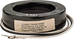 Simpson Electric - 2 VA Burden, 750 Amp AC Input, 5 Amp AC Output, 50 to 400 Hz, Panel Meter Donut Current Transformer - Screw Terminal, For Use with AC Ammeter - Industrial Tool & Supply