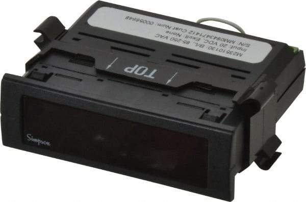 Simpson Electric - 3-1/2 Digits, Digital LCD, DC Voltmeter, Panel Meter - 4-440 Hz, 10 Megohms, 20 VDC, 250 VAC, Red - Industrial Tool & Supply