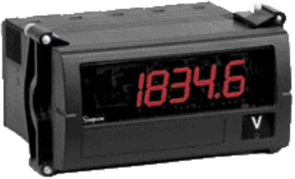 Simpson Electric - 3-1/2 Digits, Digital LED, AC Ammeter, Panel Meter - 50/60 Hz, 120 VAC, Red - Industrial Tool & Supply