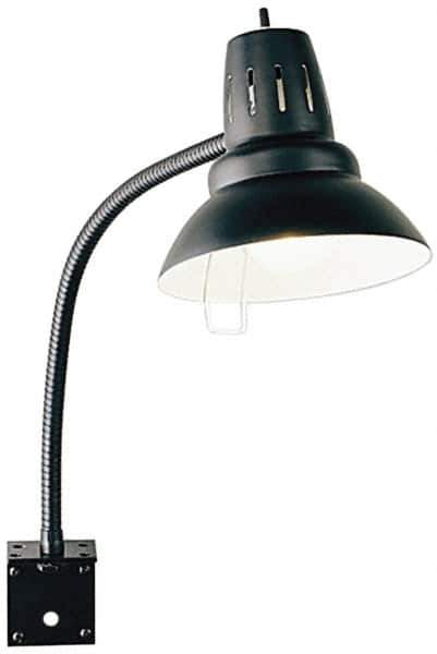 Electrix - 22 Inch, Gooseneck, Bracket Mounted, Incandescent, Black, General Purpose Task Light - 100 Watt, Nonmagnifying - Industrial Tool & Supply