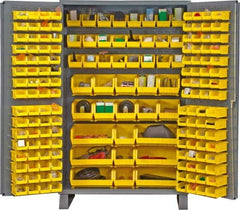 Durham - 171 Bin Storage Cabinet - Steel, 48" Wide x 24" Deep x 78" High, Gray - Industrial Tool & Supply