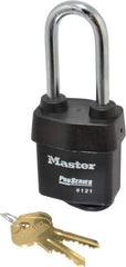 Master Lock - 2-1/2" Shackle Clearance, Keyed Alike Pro Series Solid Steel Padlock - 5/16" Shackle Diam, Laminated Steel - Industrial Tool & Supply