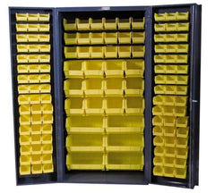 Durham - 132 Bin Storage Cabinet - Steel, 36" Wide x 24" Deep x 72" High, Gray - Industrial Tool & Supply