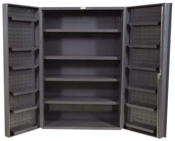 Durham - 16 Shelf Storage Cabinet - Steel, 36" Wide x 24" Deep x 72" High, Gray - Industrial Tool & Supply