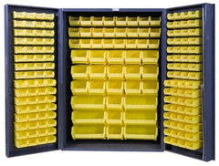 Durham - 176 Bin Storage Cabinet - Steel, 48" Wide x 24" Deep x 72" High, Gray - Industrial Tool & Supply