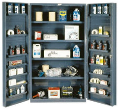 Durham - 18 Shelf Storage Cabinet - Steel, 48" Wide x 24" Deep x 72" High, Gray - Industrial Tool & Supply