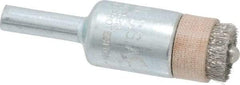 Anderson - 1/2" Brush Diam, Crimped, End Brush - 1/4" Diam Shank, 5/32" Pilot Diam, 20,000 Max RPM - Industrial Tool & Supply