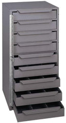 Durham - 9 Drawer, Adjustable Compartment, Small Parts Lockable Storage Cabinet - 12-1/8" Deep x 12-5/8" Wide x 24-1/2" High - Industrial Tool & Supply