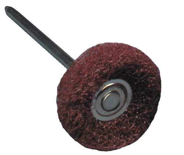 Superior Abrasives - 1-1/2" Medium Grade Deburring Disc - 1/8" Shank Diam, Shank Connection - Industrial Tool & Supply