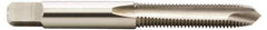 Hertel - #5-40 UNC, 2 Flute, Bright Finish, High Speed Steel Spiral Point Tap - Plug Chamfer, Right Hand Thread, 1-15/16" OAL, 5/8" Thread Length, 0.141" Shank Diam - Exact Industrial Supply