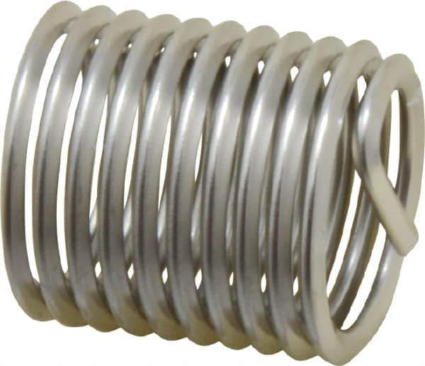 Heli-Coil - 1-8 UNC, 1-1/2" OAL, Free Running Helical Insert - 10-1/8 Free Coils, Tanged, Stainless Steel, Bright Finish, 1-1/2D Insert Length - Industrial Tool & Supply