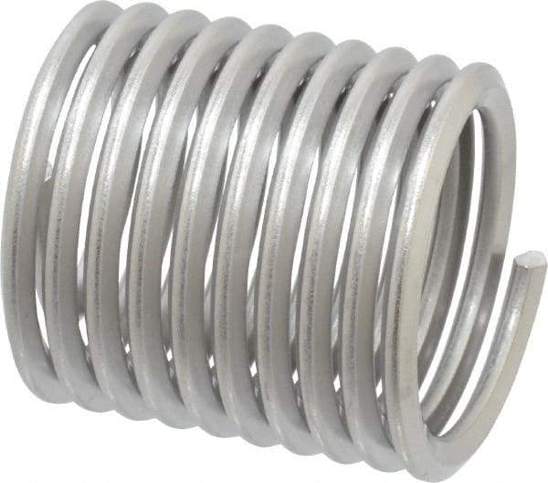 Heli-Coil - 1-1/8 - 7 UNC, 1.688" OAL, Free Running Helical Insert - 9-7/8 Free Coils, Tanged, Stainless Steel, Bright Finish, 1-1/2D Insert Length - Industrial Tool & Supply