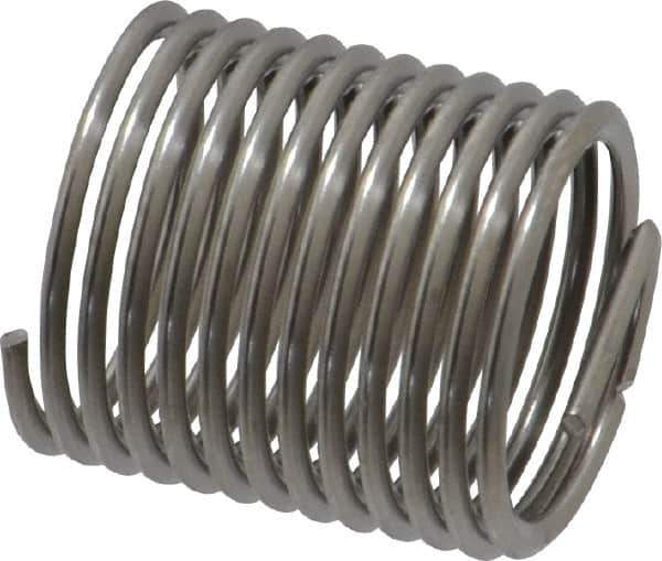 Heli-Coil - 1/2-20 UNF, 3/4" OAL, Free Running Helical Insert - 12-3/8 Free Coils, Tanged, Stainless Steel, Bright Finish, 1-1/2D Insert Length - Industrial Tool & Supply